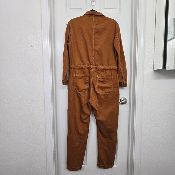 Abercrombie & Fitch Utility Jumpsuit Size S Burnt Orange Cargo Streetwear Cabin - Picture 6 of 13